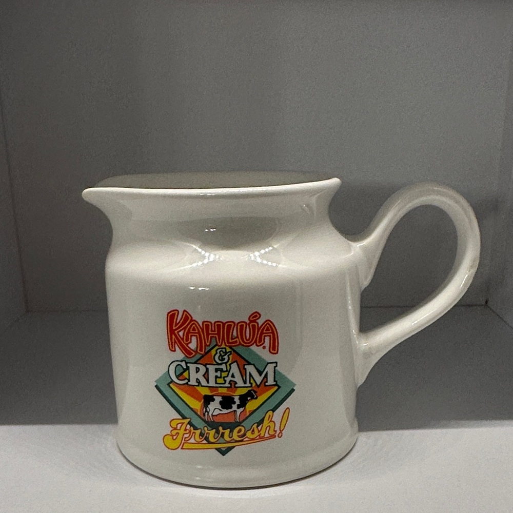 Vintage Kahlúa & Cream Small White Ceramic Pitcher
